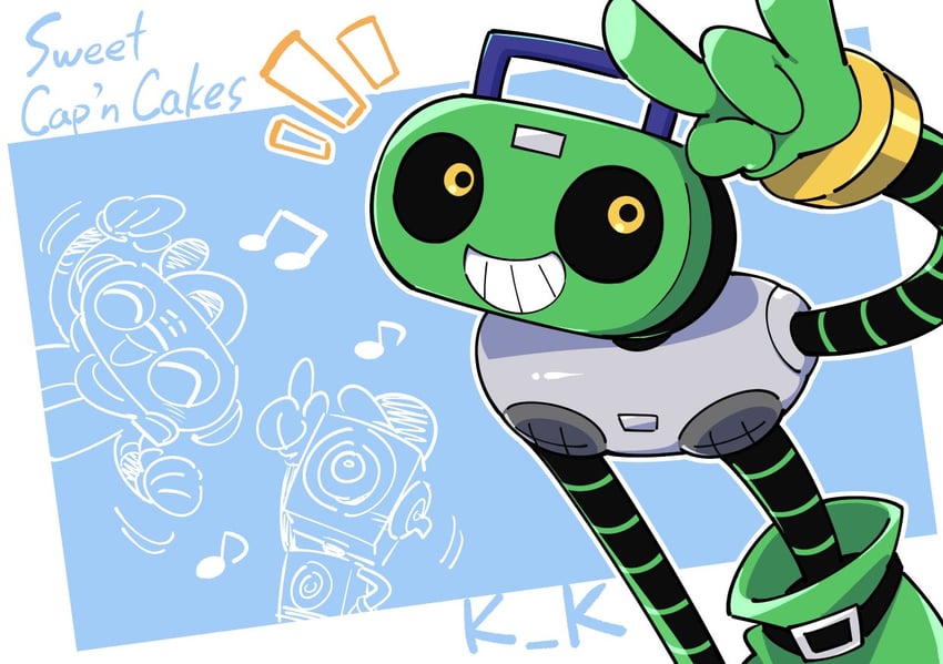 k k, sweet, and cap'n (deltarune) drawn by suzumushi_(tanpopo_cha)