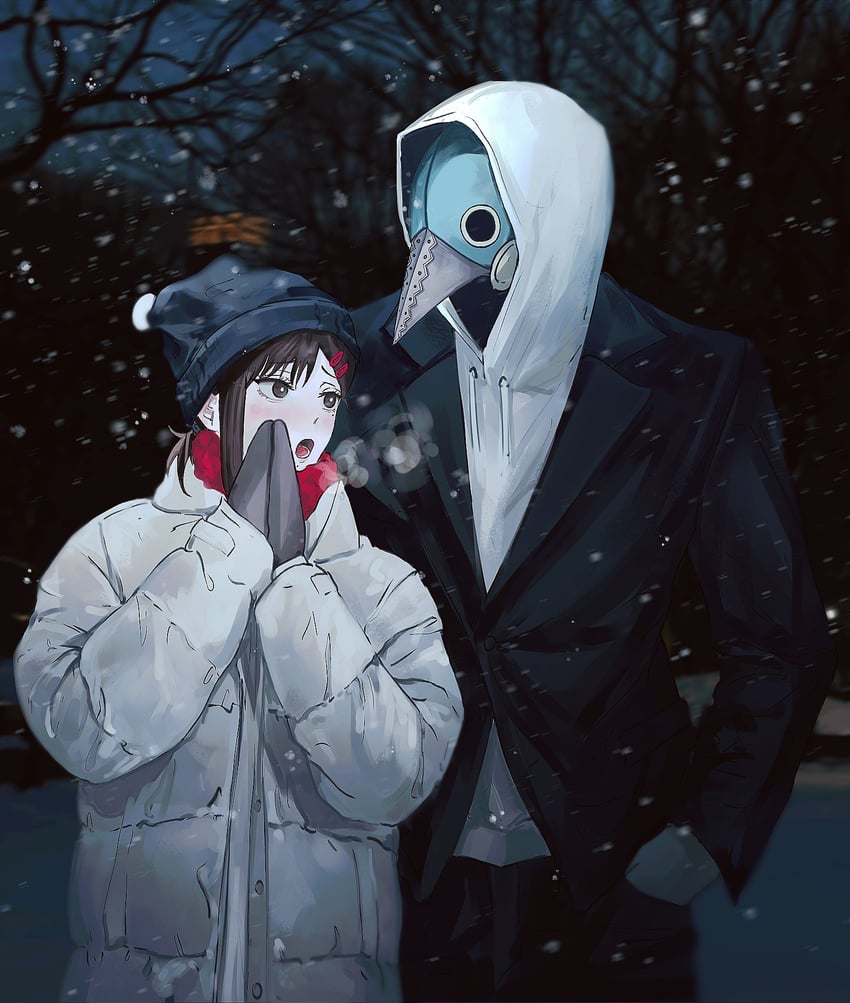 higashiyama kobeni and violence fiend (chainsaw man) drawn by buttericecreamm
