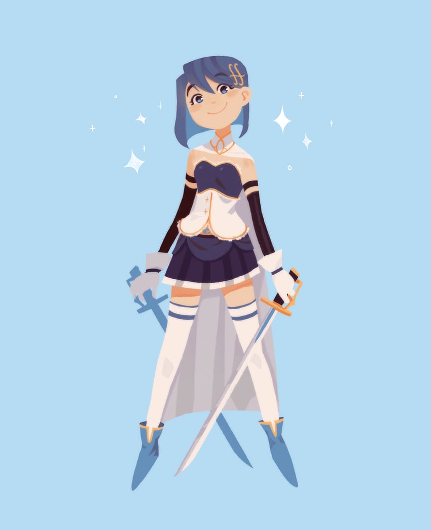 miki sayaka (mahou shoujo madoka magica) drawn by alexia_khodanian