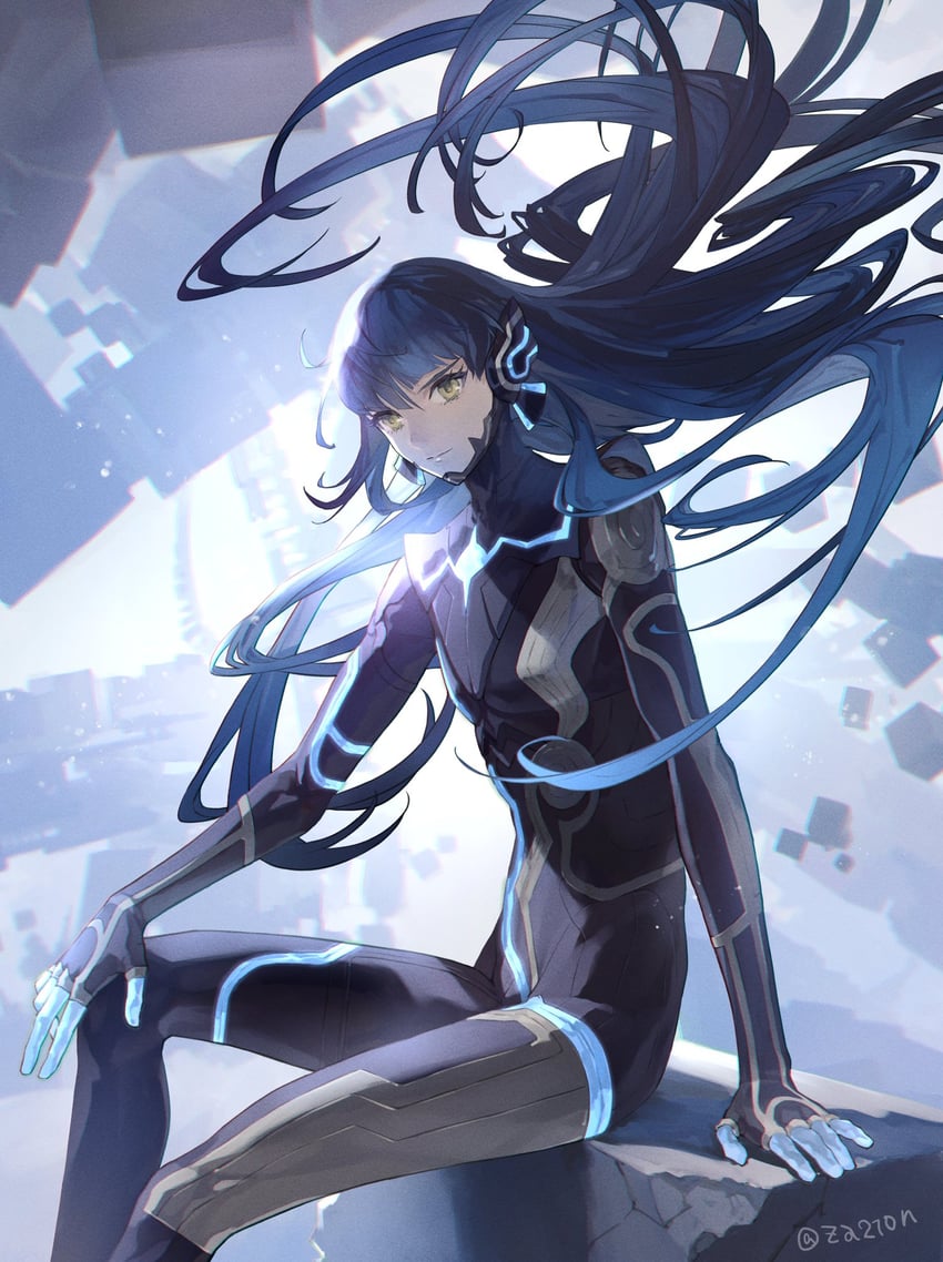 protagonist (shin megami tensei and 1 more) drawn by za210n