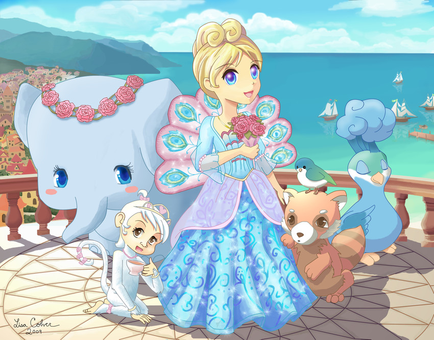 barbie, rosella, azul, tika, sagi, and 1 more (barbie and 1 more) drawn by lisa_colver