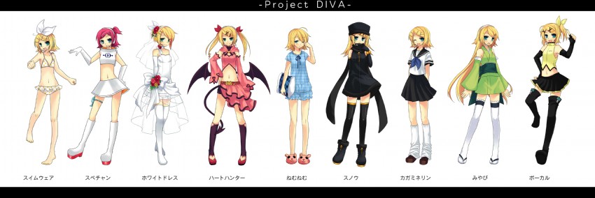 hatsune miku and kagamine rin (vocaloid and 2 more) drawn by tamura_hiro