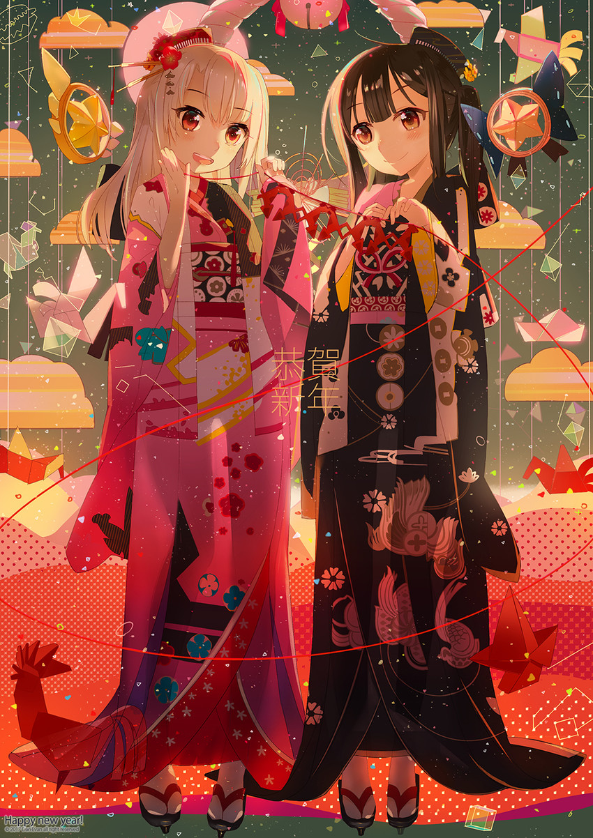 illyasviel von einzbern, miyu edelfelt, magical ruby, and magical sapphire (fate and 1 more) drawn by dan_evan
