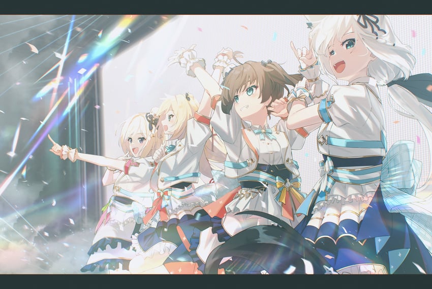 shirakami fubuki, natsuiro matsuri, akai haato, and aki rosenthal (hololive) drawn by nagishiro_mito