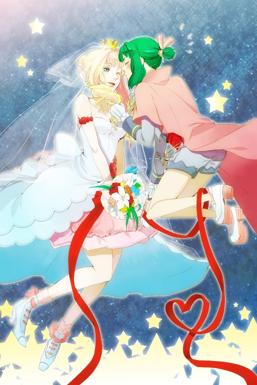 sheryl nome and ranka lee (macross and 2 more) drawn by shinogu