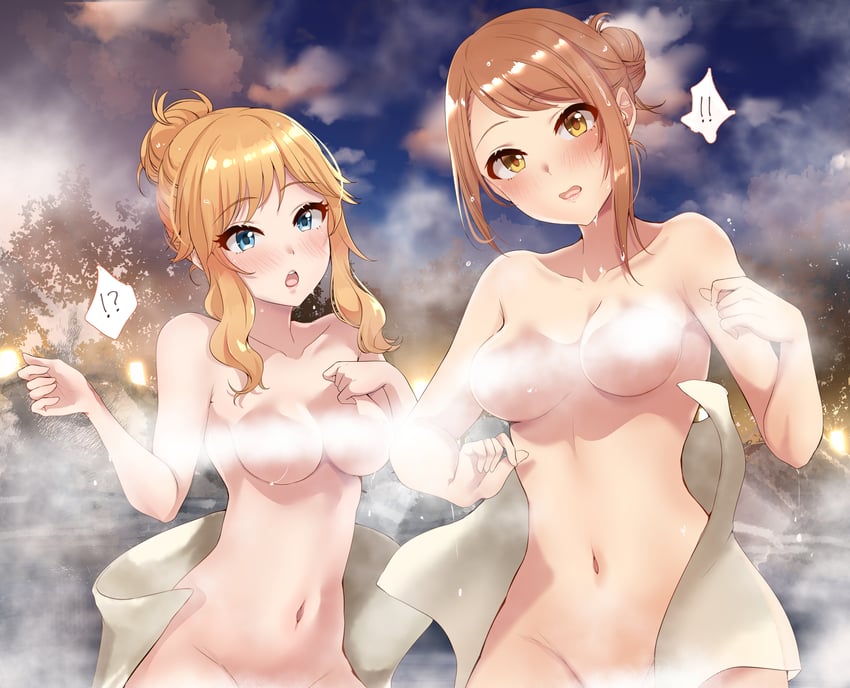 ohtsuki yui and hojo karen (idolmaster and 1 more) drawn by murabito_c