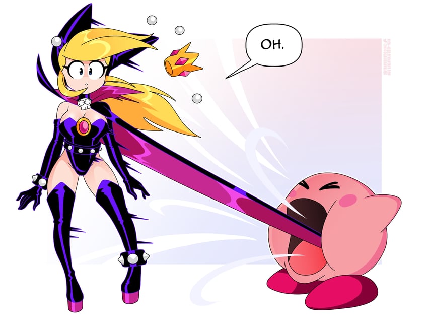 kirby and warupeach (mario and 3 more) drawn by nico-neko