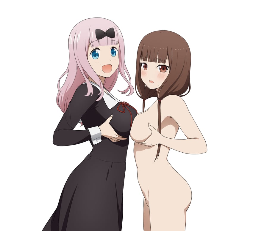 fujiwara chika and iino miko (kaguya-sama wa kokurasetai ~tensai-tachi no renai zunousen~) drawn by coro_fae