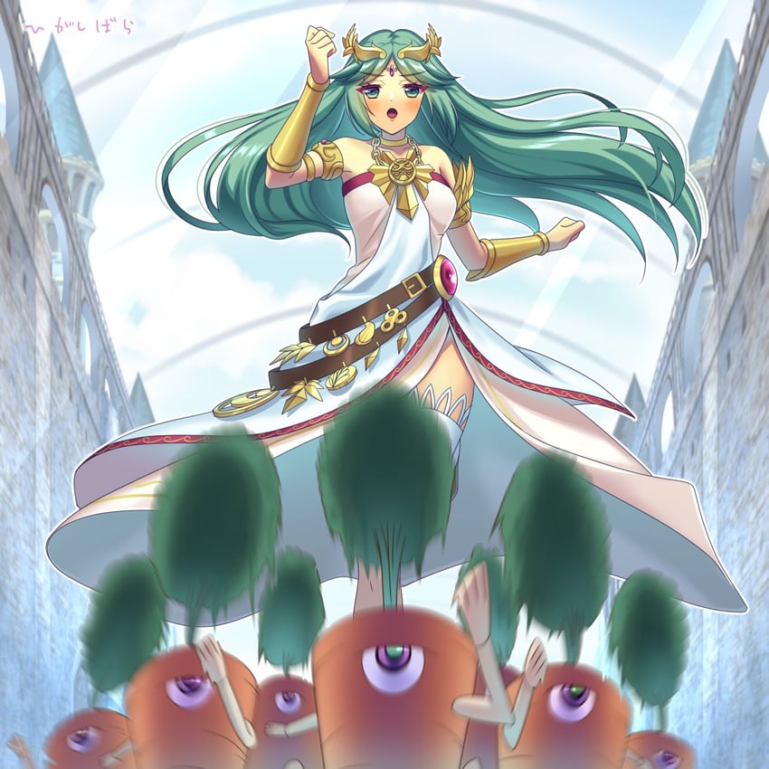 palutena (kid icarus and 1 more) drawn by higashibara_n