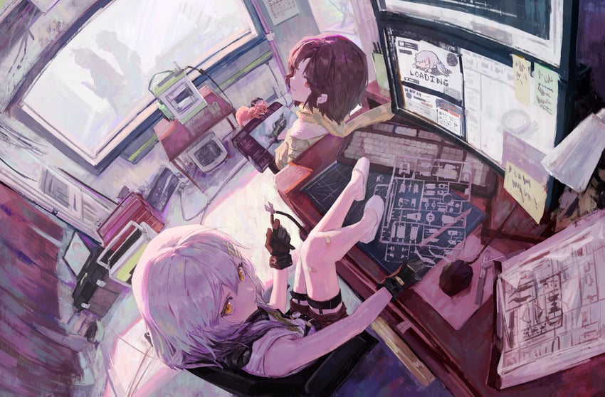 croque and earhart (girls' frontline and 1 more) drawn by nepperoni