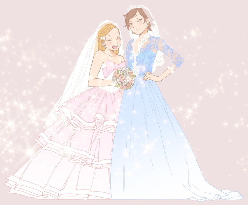 okayama ai and kamizono chie (otome no teikoku) drawn by kishi_torajirou