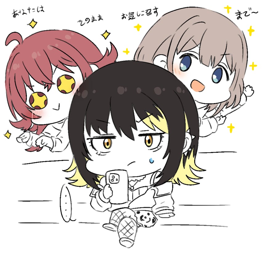 serizawa asahi, komiya kaho, and ikaruga luca (idolmaster and 1 more) drawn by artisansg_lily