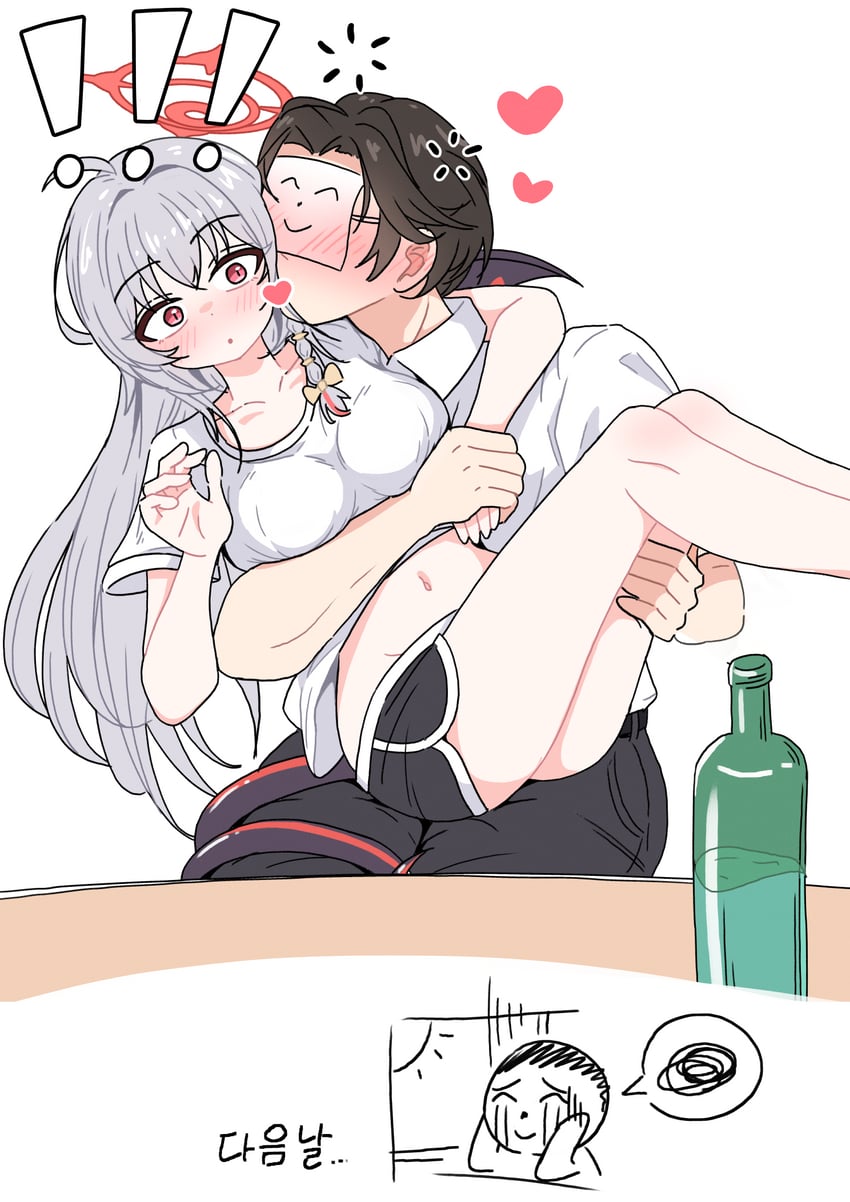 sensei, doodle sensei, and haruna (blue archive) drawn by chilong_(heronas)