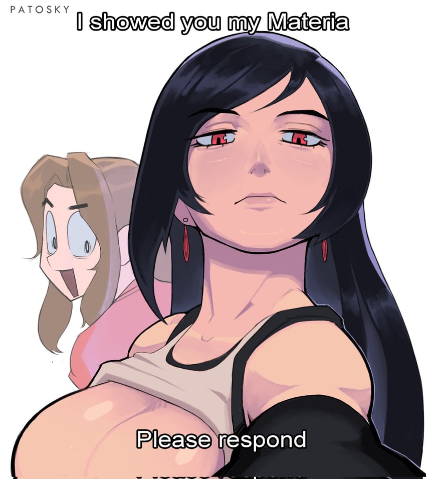 tifa lockhart and aerith gainsborough (final fantasy and 2 more) drawn by patosky