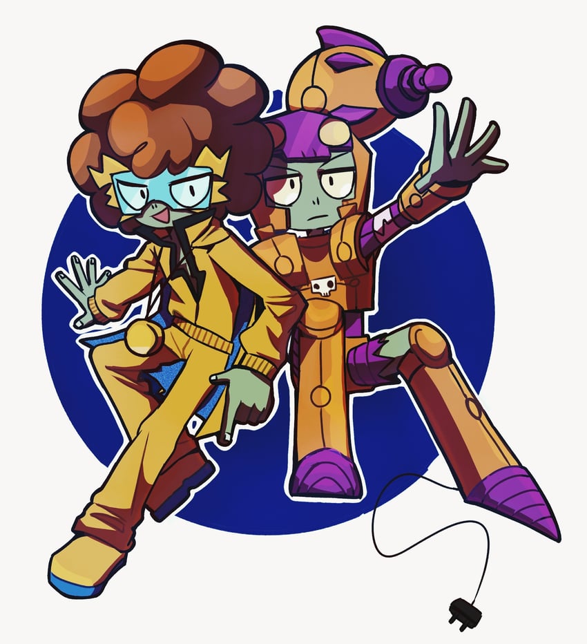 electric boogaloo and rustbolt (plants vs. zombies and 1 more) drawn by xh5_(xinjinjumin348470816236)