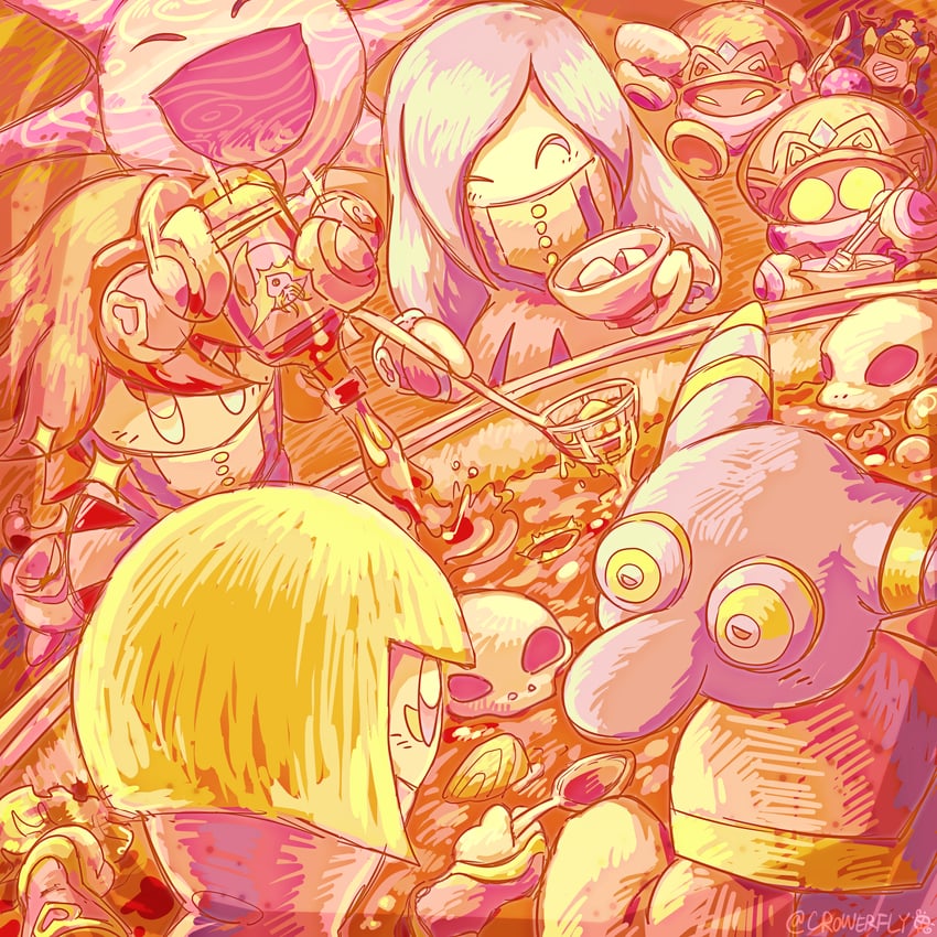 kirby, zan partizanne, void termina, francisca, hyness, and 3 more (kirby and 1 more) drawn by crowerfly