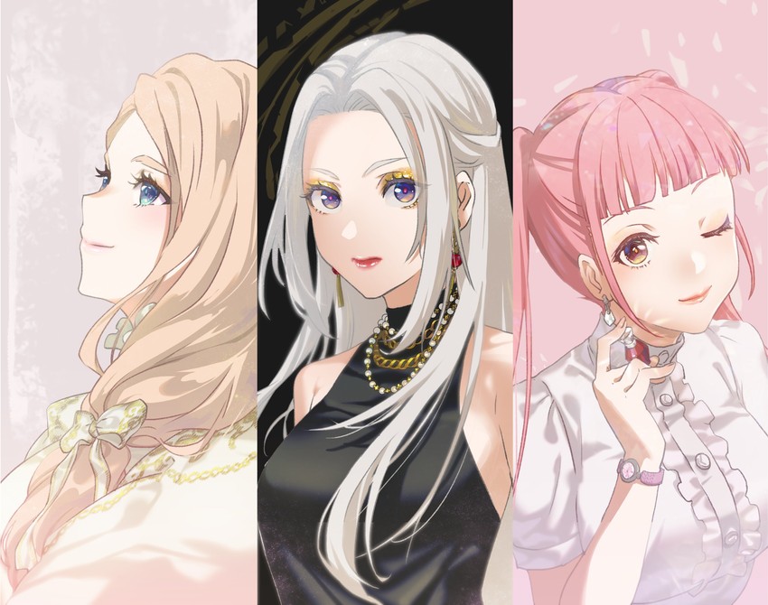 edelgard von hresvelg, hilda valentine goneril, and mercedes von martritz (fire emblem and 1 more) drawn by asao_(vc)