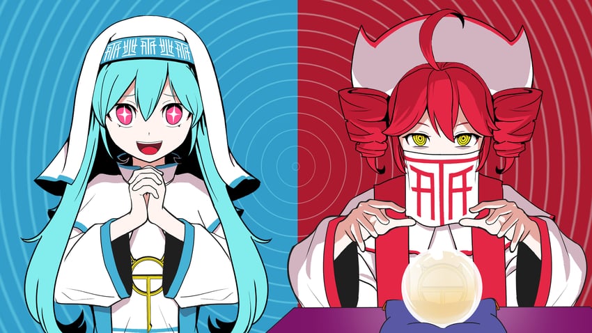 hatsune miku and kasane teto (vocaloid and 3 more) drawn by pinocchio-p