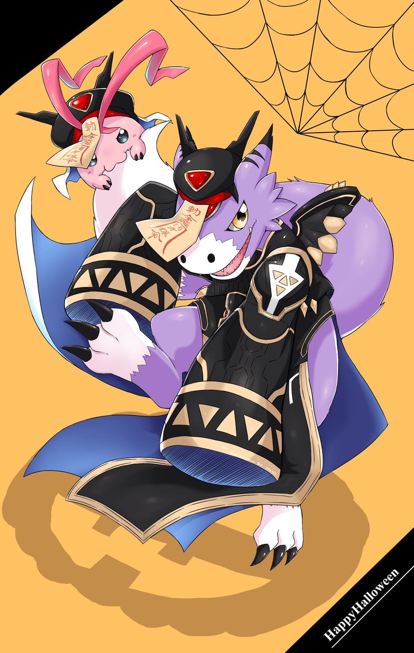 alphamon, tokomon, dorumon, and tokomon x-antibody (digimon) drawn by shingetsu_(doru0222)