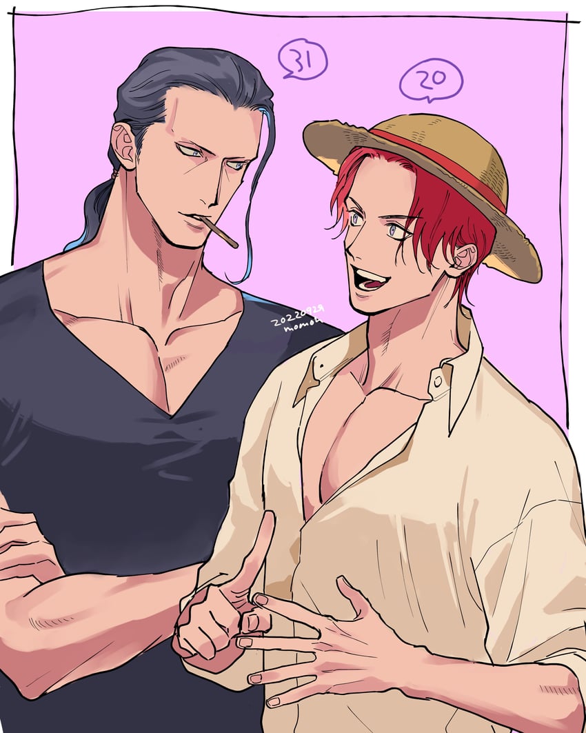 shanks and benn beckman (one piece) drawn by momoh_jiyucho