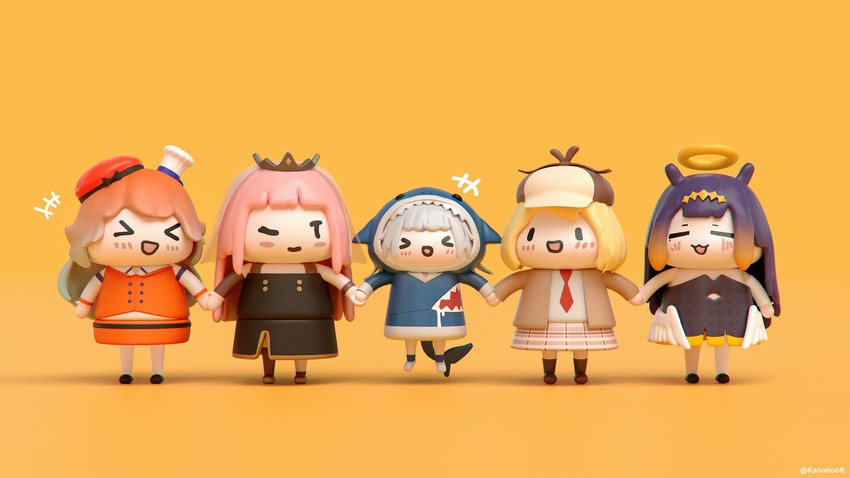 gawr gura, mori calliope, ninomae ina'nis, takanashi kiara, watson amelia, and 5 more (hololive and 1 more) drawn by kanoooooo