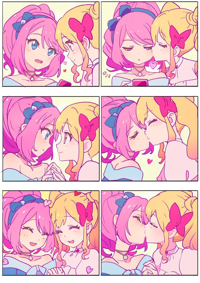 nijino yume and sakuraba rola (aikatsu! and 1 more) drawn by daisuki_(piroshikis1)
