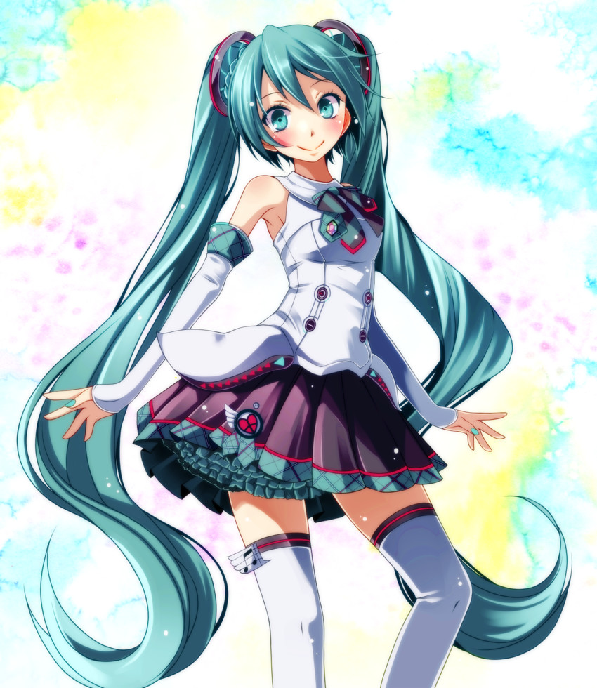 hatsune miku and magical mirai miku (vocaloid and 1 more) drawn by tsukishiro_saika