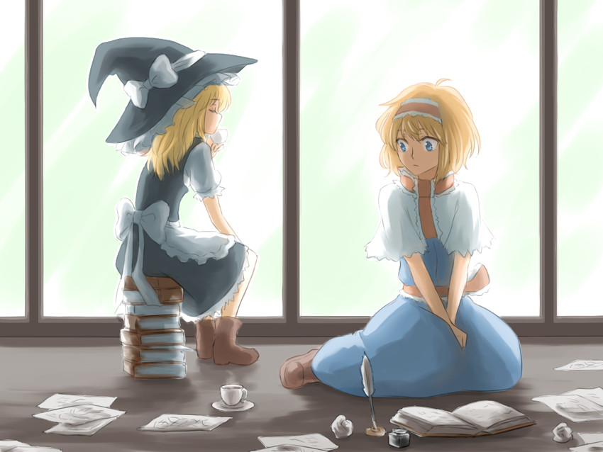 kirisame marisa and alice margatroid (touhou) drawn by nip_to_chip