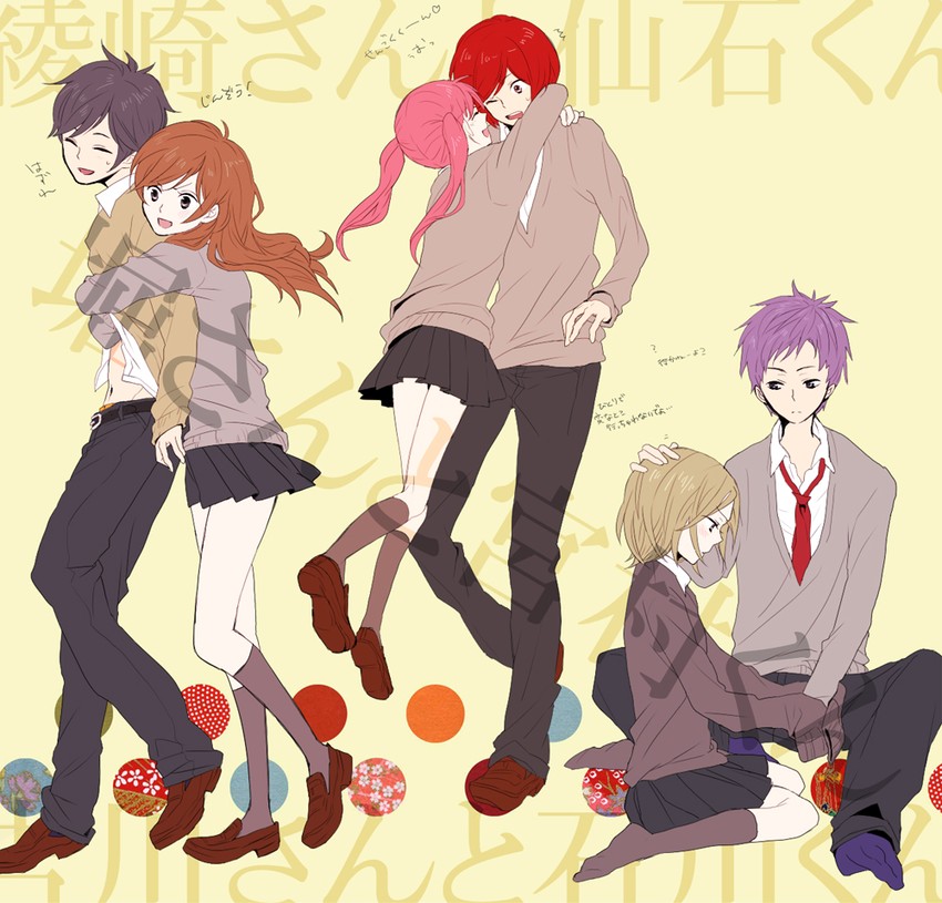 miyamura izumi, hori kyouko, yoshikawa yuki, sengoku kakeru, ayasaki remi, and 1 more (hori-san to miyamura-kun) drawn by kodama_(whimsicalgirl)