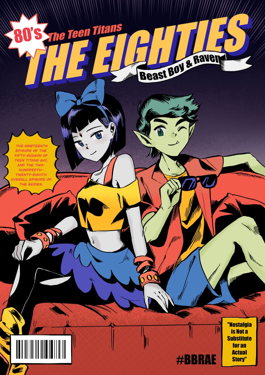 raven and beast boy (dc comics and 2 more) drawn by cornfarm