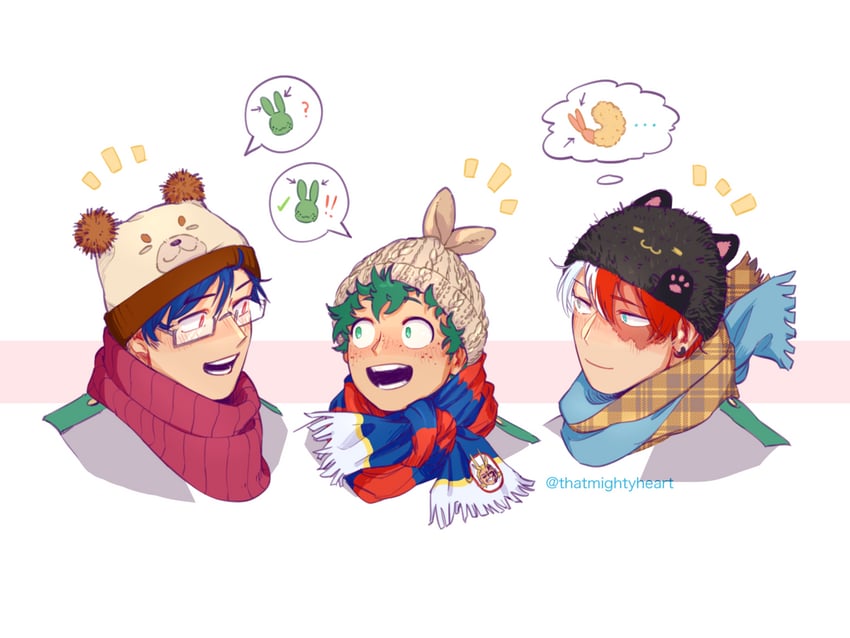 midoriya izuku, todoroki shoto, all might, and iida tenya (boku no hero academia) drawn by thatmightyheart