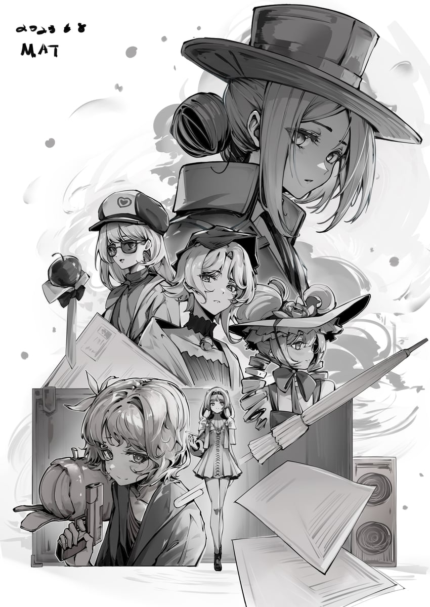 vertin, sonetto, regulus, schneider, apple, and 2 more (reverse:1999) drawn by miao_ao_tian