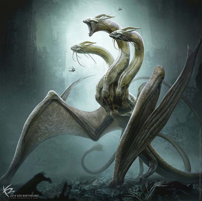 king ghidorah (godzilla and 2 more) drawn by ken_barthelmey