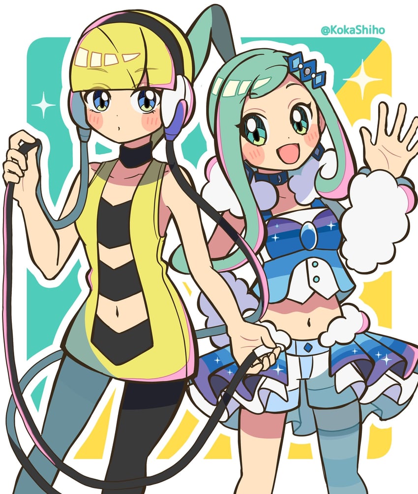 elesa and lisia (pokemon and 2 more) drawn by kokashiho