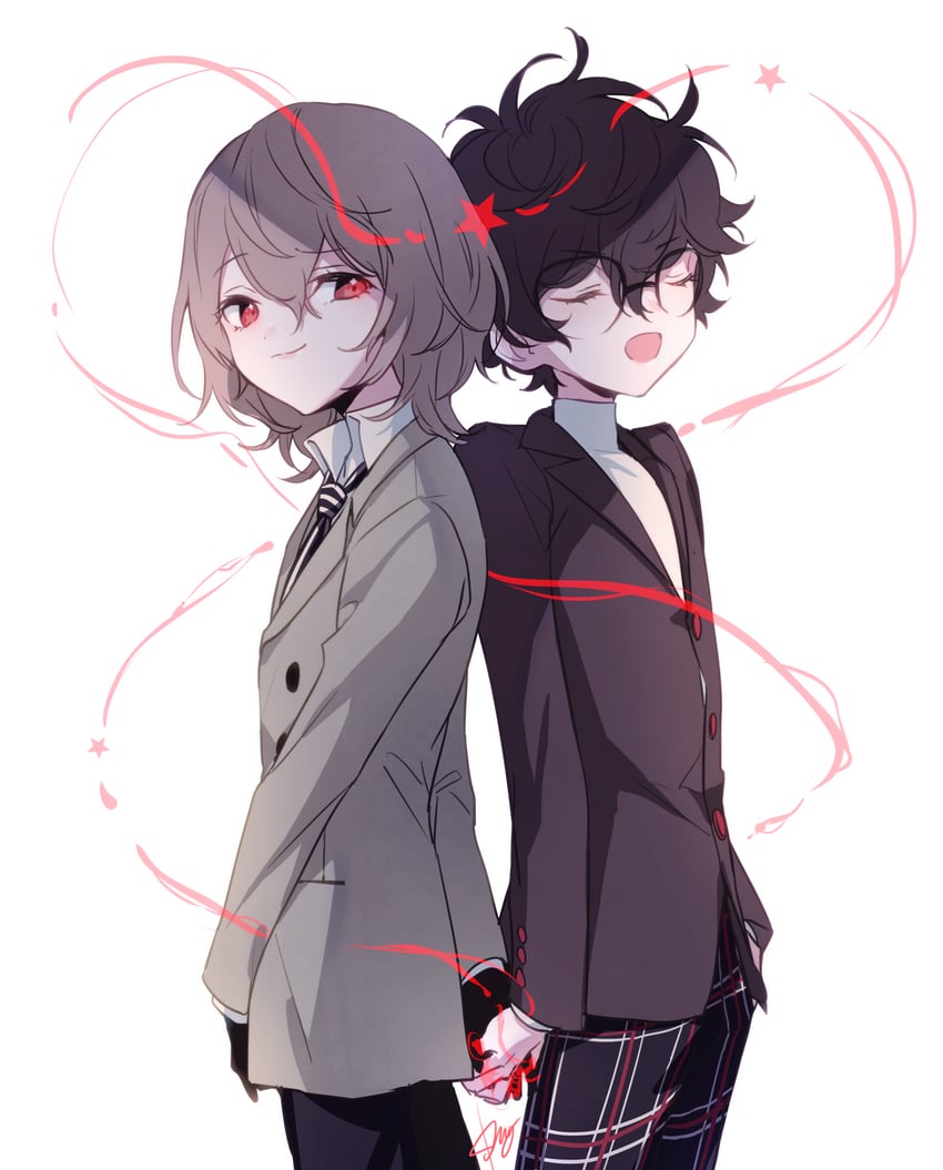 amamiya ren and akechi gorou (persona and 1 more) drawn by shimogu