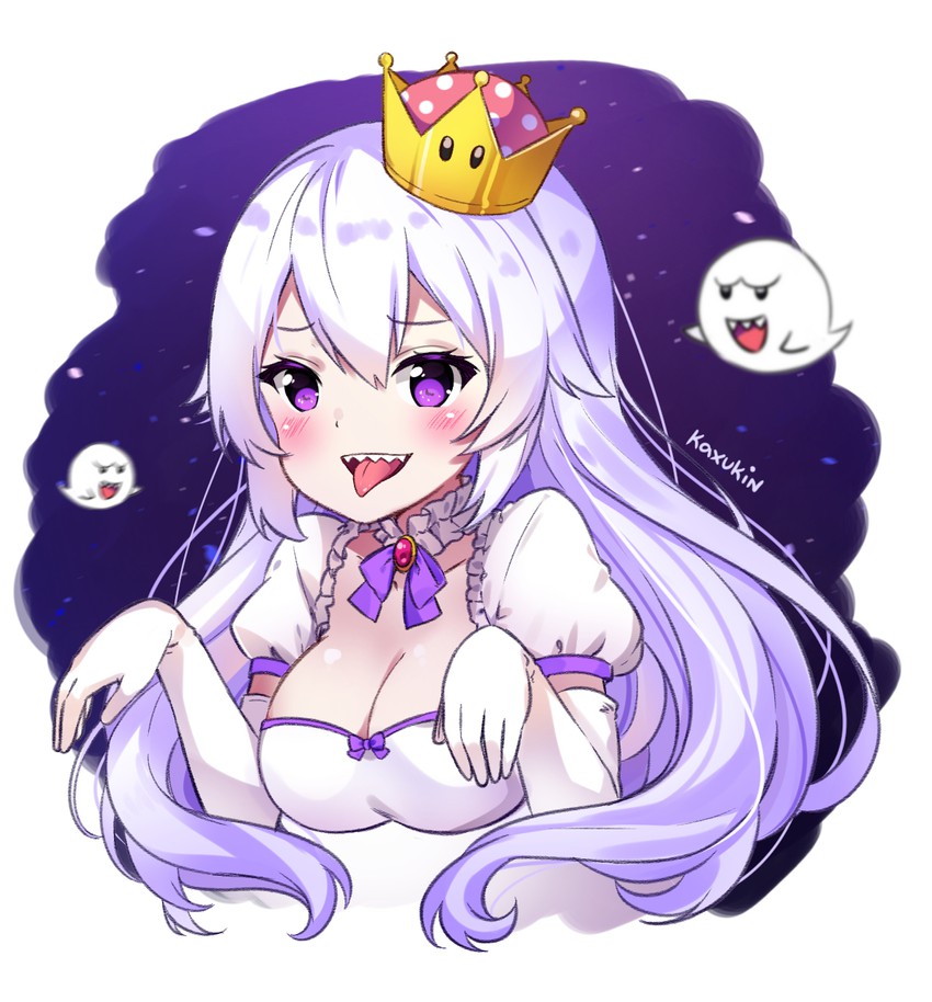 princess king boo and boo (mario and 2 more) drawn by kaxukin