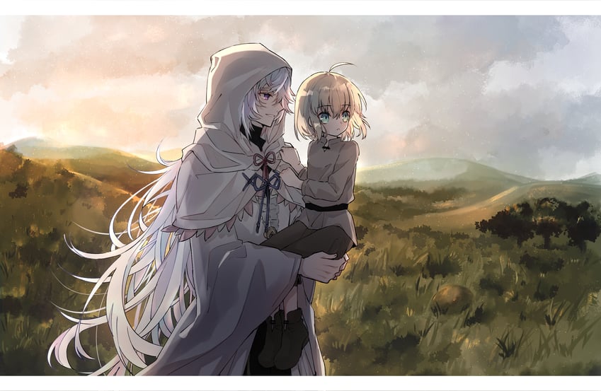artoria pendragon and merlin (fate and 1 more) drawn by nayu_tundora