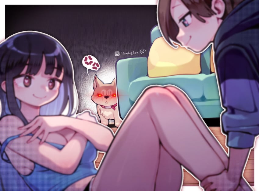 yamada anna and ichikawa kyoutarou (boku no kokoro no yabai yatsu) drawn by lianbiglian