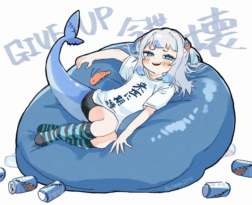 gawr gura (hololive and 1 more) drawn by ozu_(user_sjjz4357)