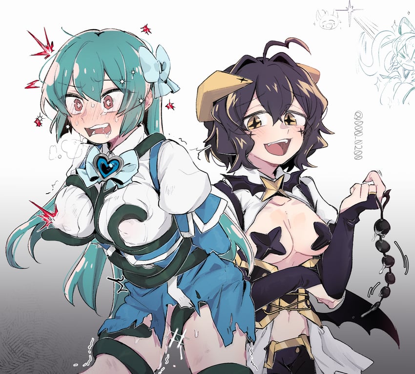 hiiragi utena, magia baiser, minakami sayo, and magia azure (mahou shoujo ni akogarete) drawn by an_sin