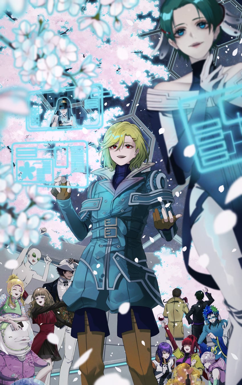 remnan, raqio, setsu, gina, sq, and 9 more (gnosia) drawn by sakuho_sakutomo