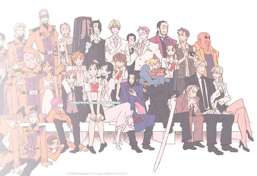 otonashi saya, diva, hagi, solomon goldsmith, kinjou kaori, and 23 more (blood+) drawn by hashii_chizu