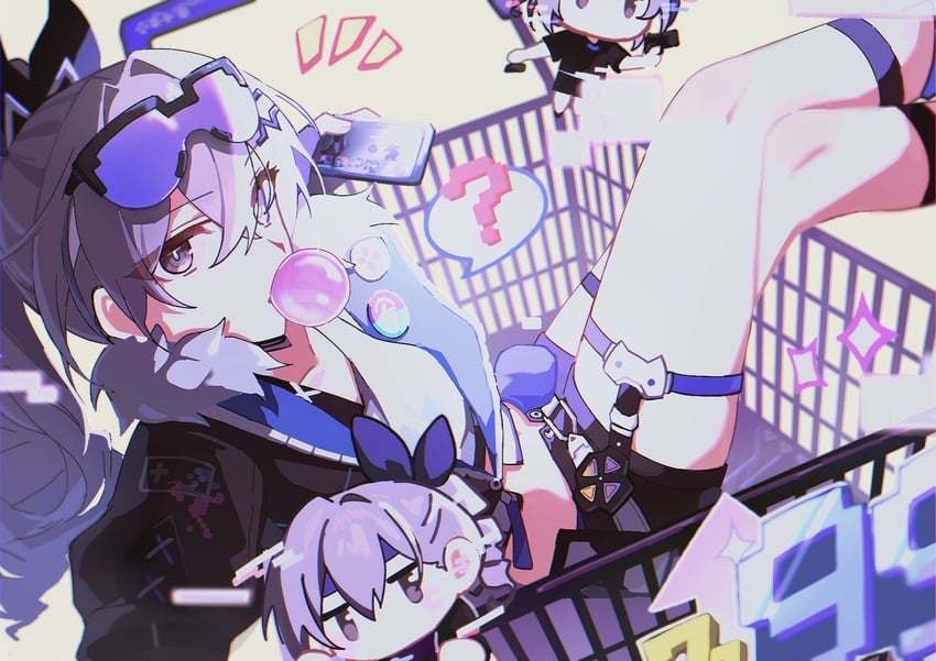silver wolf (honkai and 1 more) drawn by maroronegi