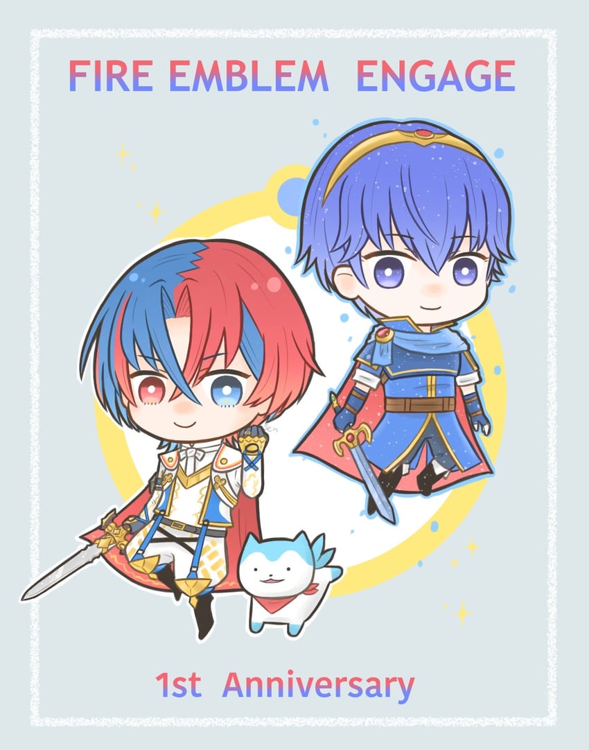 male alear, sommie, and marth (fire emblem and 1 more) drawn by sn_eng_gyk0707