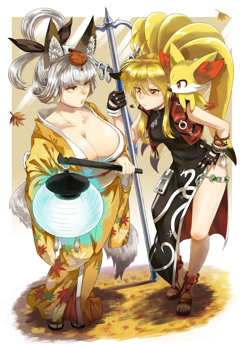 fennekin, kongiku, and xiaomu (pokemon and 5 more) drawn by touyama_sairi
