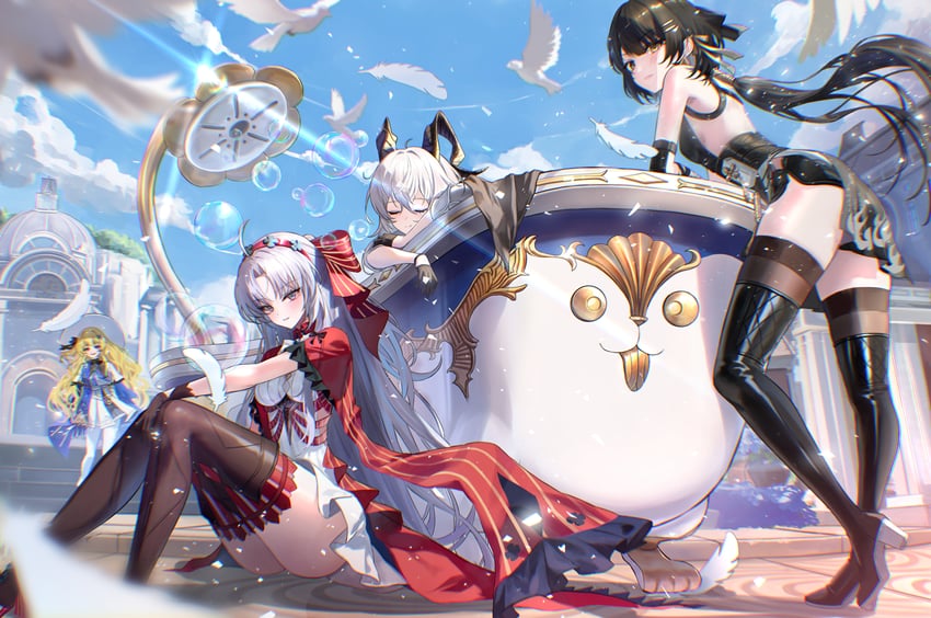 rover, zani, female rover, phoebe, carlotta, and 1 more (wuthering waves) drawn by caba_(caba091)