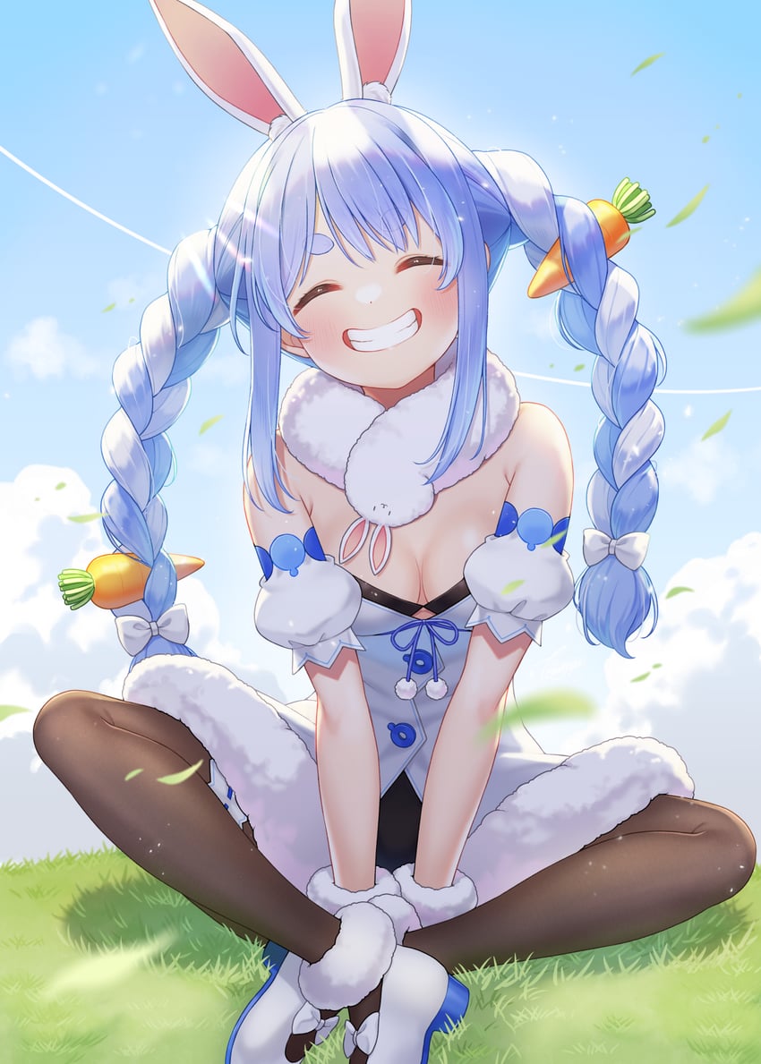 usada pekora and don-chan (hololive) drawn by tomozu