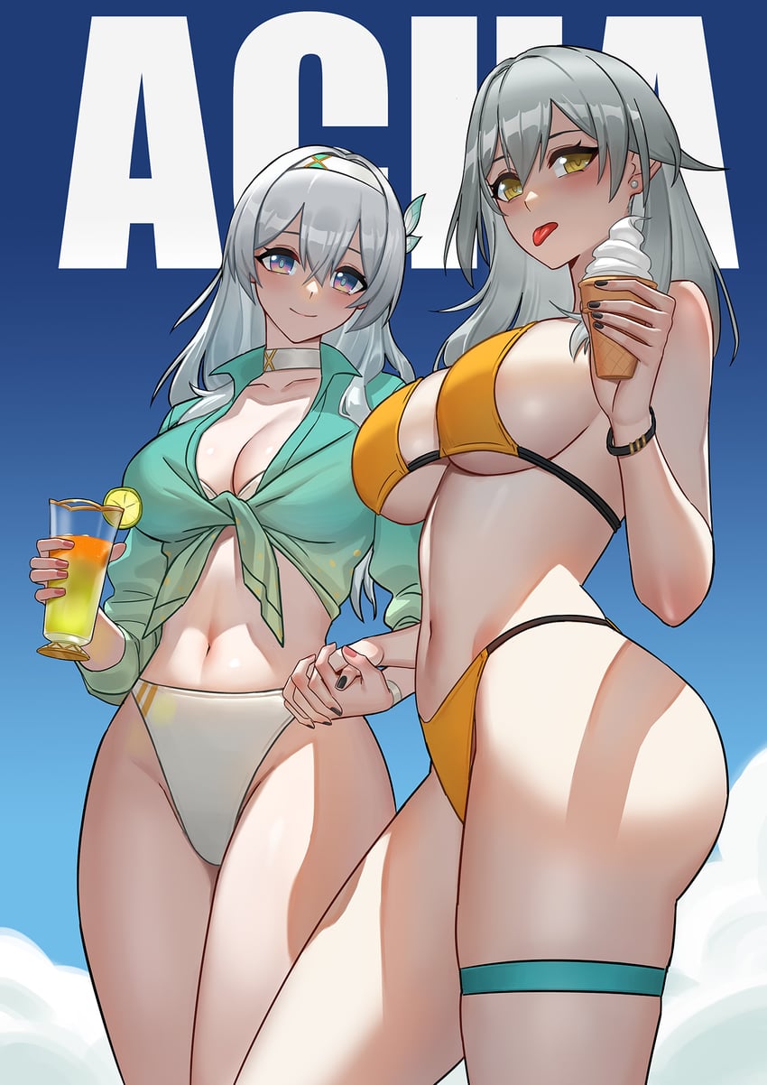 trailblazer, firefly, and stelle (honkai and 1 more) drawn by w.q.y