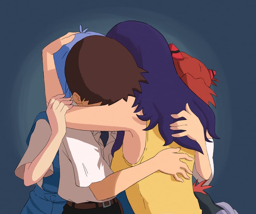souryuu asuka langley, ayanami rei, ikari shinji, katsuragi misato, and penpen (neon genesis evangelion) drawn by chimeraenvy