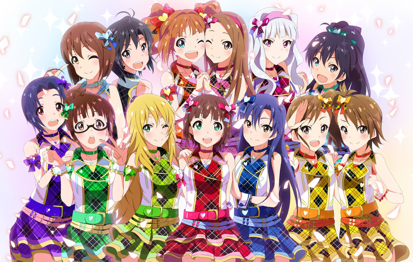 hoshii miki, kisaragi chihaya, amami haruka, kikuchi makoto, shijou takane, and 8 more (idolmaster and 1 more) drawn by hitotsuki_nanoka
